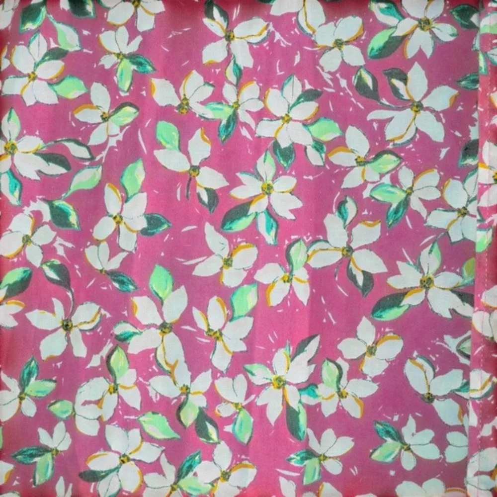 J. Crew Men's Pink Floral Large‎ Slim Flex Washed Short Sleeve Button Down Shirt